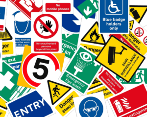 Work Safety Signs Scattered